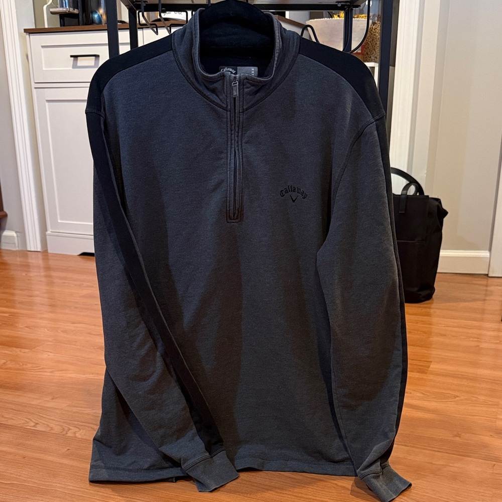 Callaway Charcoal and Black Quarter-Zip Pullover